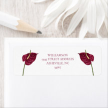 Minimale Waterverf Anthurium Bloemige Bruiloft