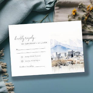Minimale waterverf bruiloft Salt Lake City Utah RSVP Kaartje