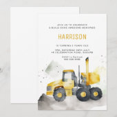 Minimale Waterverf Cement Truck Birthday Kaart (Voorkant / Achterkant)