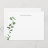 Minimale Waterverf Eucalyptus Monogrammen Bedankkaart (Voorkant / Achterkant)