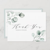 Minimale Waterverf Eucalyptusbladeren Hartelijk da Briefkaart (Voorkant / Achterkant)