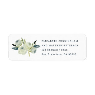 Minimale Waterverf Floral Wedding Return Etiket