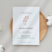 Minimale Waterverf Floral Wedding Uitnodiging