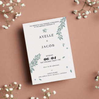 Minimale Waterverf Foliage Custom Wedding Guest Kaart
