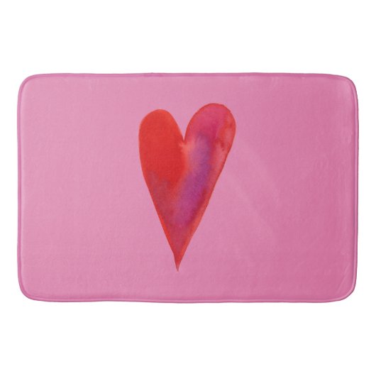 Minimale waterverf hart badmat (Voorkant)