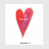Minimale waterverf hart valentijn sticker (Vel)