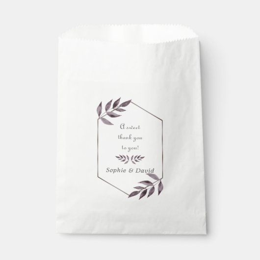 Minimale Waterverf Ink Foliage Diamond Weddenschap Bedankzakje (Voorkant)