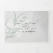 Minimale Waterverf met Eucalyptus Gray Tri-Fold Drieluik Uitnodiging (Cover)