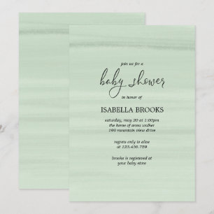 Minimale waterverf Mint groen baby shower Kaart