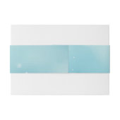 Minimale Waterverf Ocean Blue Wedding Uitnodigingen Wikkel (Achterkant Voorbeeld)