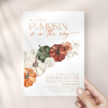 Minimale Waterverf Pompoen Baby Shower