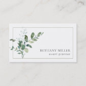 Minimale Waterverf Sage Green Greenery Visitekaartje (Voorkant)