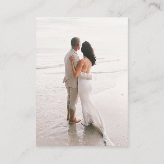 Minimale waterverf strand bruiloft details kaart (Achterkant)