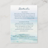 Minimale waterverf strand bruiloft details kaart (Voorkant)