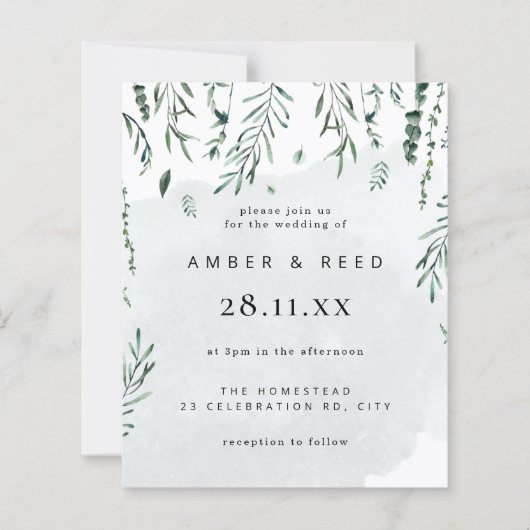 Minimale Waterverf van de begroting (Voorkant)