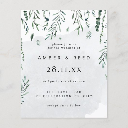 Minimale Waterverf van de begroting Flyer (Voorkant)