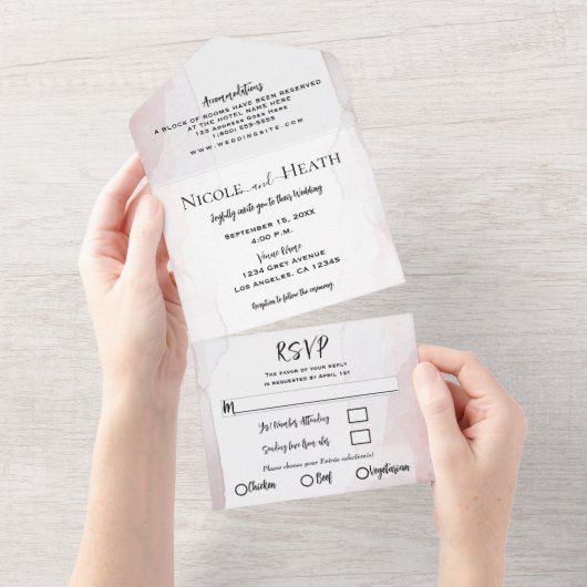 Minimale Waterverf voor overgewicht All In One Uitnodiging (Afscheurbaar)