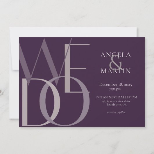 Minimale weddenschap dat we Paars in Eggplant uitn Kaart (Voorkant)