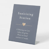 Minimale weddenschap met het hart Scheepsblauw Reclamebord Met Voetstuk (Voorkant)