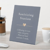Minimale weddenschap met het hart Scheepsblauw Reclamebord Met Voetstuk (Insitu)
