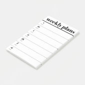 Minimale weekplanner plaknotitieblok post-it® notes (Schuin)