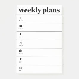 Minimale weekplanner plaknotitieblok post-it® notes
