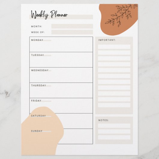 Minimale weekplanning (Voorkant)