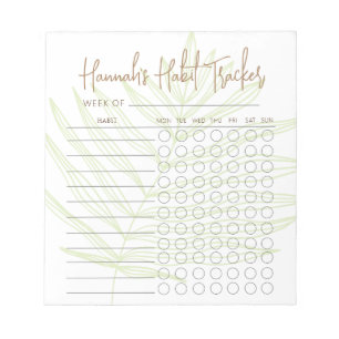 Minimale wekelijkse handmatige Habit Tracker-toets Notitieblok