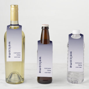 Minimale Welkom Navy Fles Ophanglabel Flessenhanger