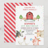 Minimale werf van boerderijdieren kaart (Voorkant / Achterkant)