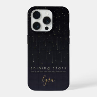 Minimale whimwhams glanzende sterren aanpasbaar iPhone 15 pro hoesje