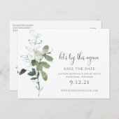 Minimale wijziging van de datum Eucalyptus bruilof Aankondigingskaart (Voorkant / Achterkant)