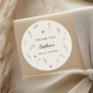 Minimale Wildbloem Budget Bruidsmeisjardiner Dankb Ronde Sticker