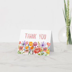 Minimale Wilde Bloem Bedankt - Elegante Blanco Bin