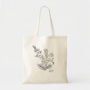 Minimale wilde bloemen, minimale Canvas tas van bo