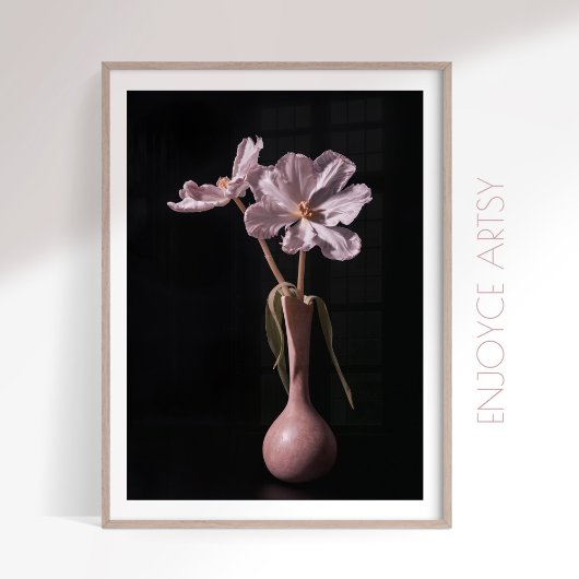Minimale wilde tulp stilleven muurkunst print