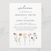 Minimale Wildflower Lesbische Pride Floral bruilof Programma (Voorkant)