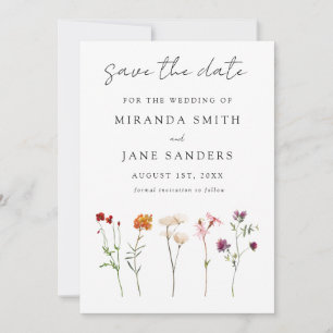 Minimale Wildflower Lesbische Pride Floral bruilof Save The Date