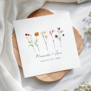 Minimale Wildflower Lesbische Pride Floral bruilof Servet