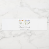 Minimale Wildflower LGBTQ Gay Pride Bloemenbruilof Waterfles Etiket (Enkel label)