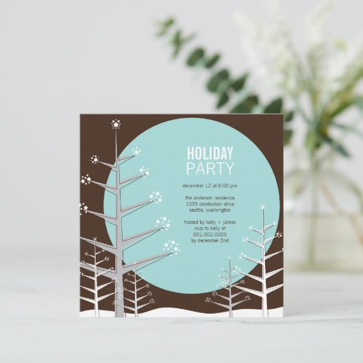 Minimale winterfeestdag in Wonderland Uitnodiging (Staand voorkant)