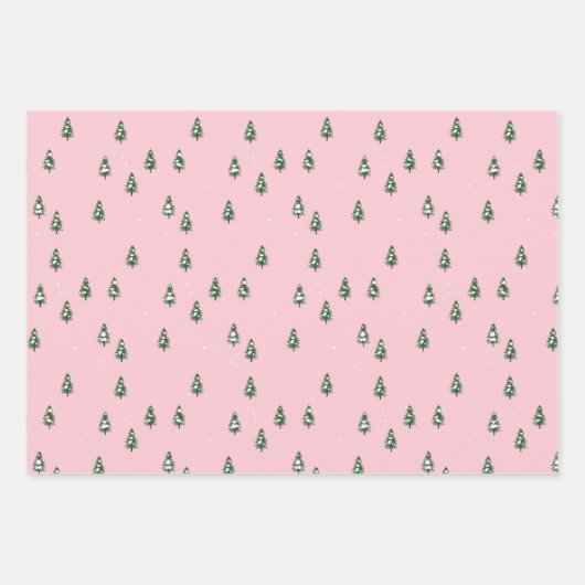 Minimale winterpine bosroze inpakpapier vel (Voorkant 2)