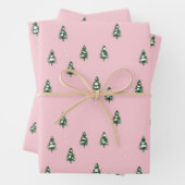 Minimale winterpine bosroze inpakpapier vel (In situ)