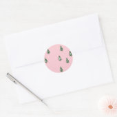 Minimale winterpine bosroze ronde sticker (Envelop)