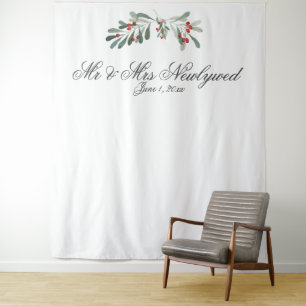 Minimale Wintertakjes Trouwfotobehang Wandkleed
