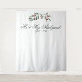 Minimale wintertakken trouwfotobehang wandkleed (Voorkant)