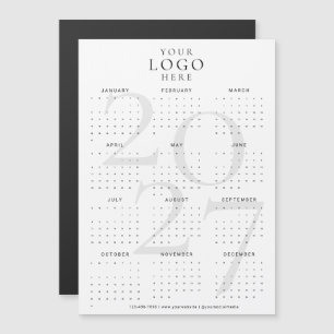 Minimale Witte 2027 Agenda Zakelijk Logo Magneet