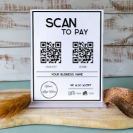 Minimale witte 2 QR codes zakelijke scan te betale Poster