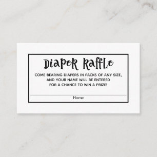 Minimale witte Baby showers luier Raffle Kaarten