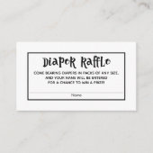 Minimale witte Baby showers luier Raffle Kaarten (Voorkant)